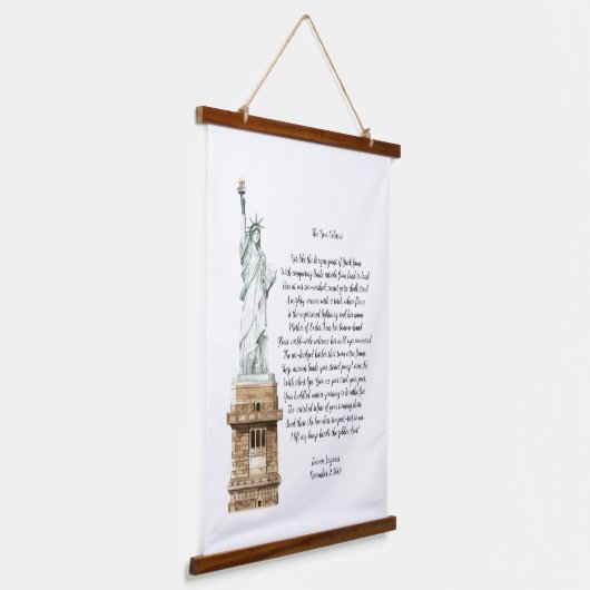 New Colossus Liberty Poem Hangend Wandkleed (Gebogen)