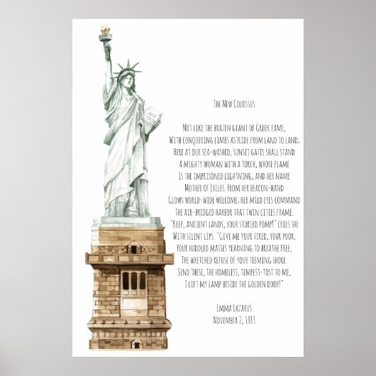 New Colossus Liberty Poem Poster (Voorkant)