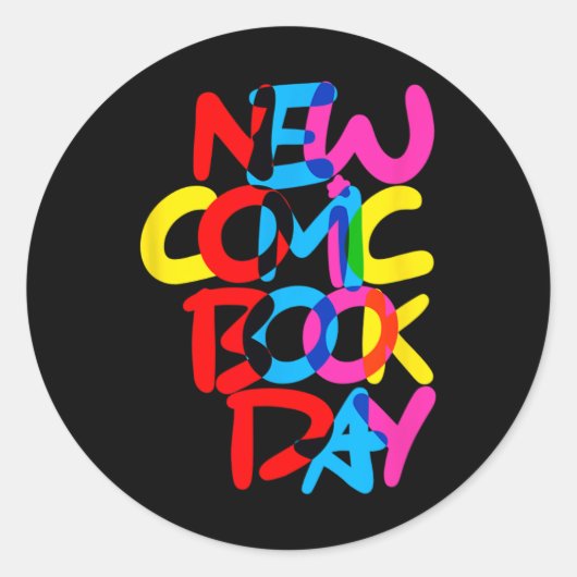 New Comic Book Day (overlap) Ronde Sticker (Voorkant)