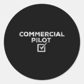New Commercial Pilot Check Box Gift  Ronde Sticker (Voorkant)