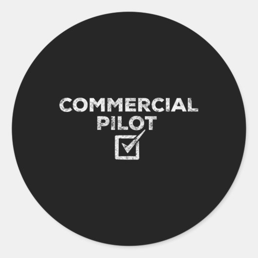 New Commercial Pilot Check Box Gift  Ronde Sticker (Voorkant)