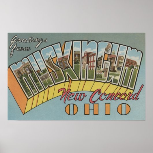 New Concord, Ohio - Muskingum County Poster (Voorkant)