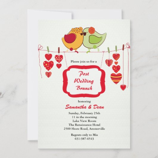 New Couple - Post Wedding Brunch Uitnodiging (Voorkant)