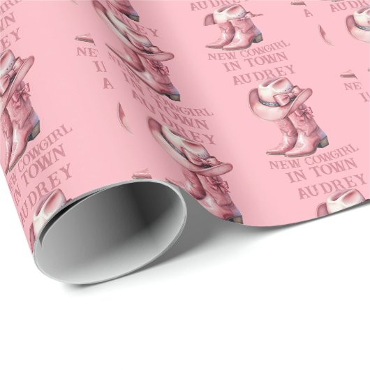 New Cowgirl in Town Cadeaupapier (Rol Hoek)