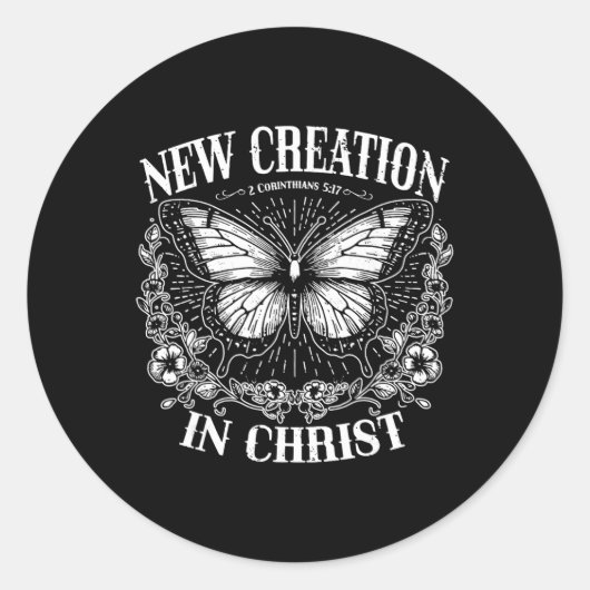 New Creation In Christ, Boho Christian, Western Fa Ronde Sticker (Voorkant)