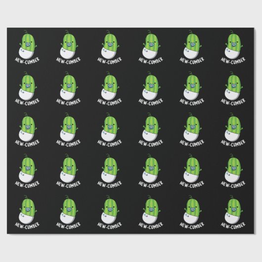 New cumber Funny Veggie Cucumber Pun Dark BG Cadeaupapier (Vlak)