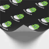 New cumber Funny Veggie Cucumber Pun Dark BG Cadeaupapier (Hoek)