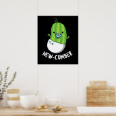 New cumber Funny Veggie Cucumber Pun Dark BG Poster (Keuken)