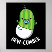 New cumber Funny Veggie Cucumber Pun Dark BG Poster (Voorkant)