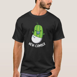 New cumber Funny Veggie Cucumber Pun Dark BG T-shirt