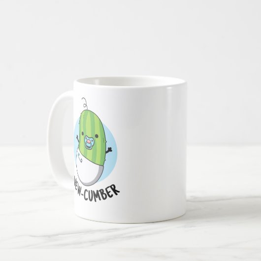 New cumber Funny Veggie Cucumber Pun Koffiemok (Voorkant links)