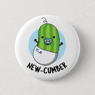 New cumber Funny Veggie Cucumber Pun Ronde Button 5,7 Cm