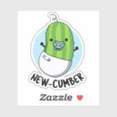 New cumber Funny Veggie Cucumber Pun Sticker (Vel)