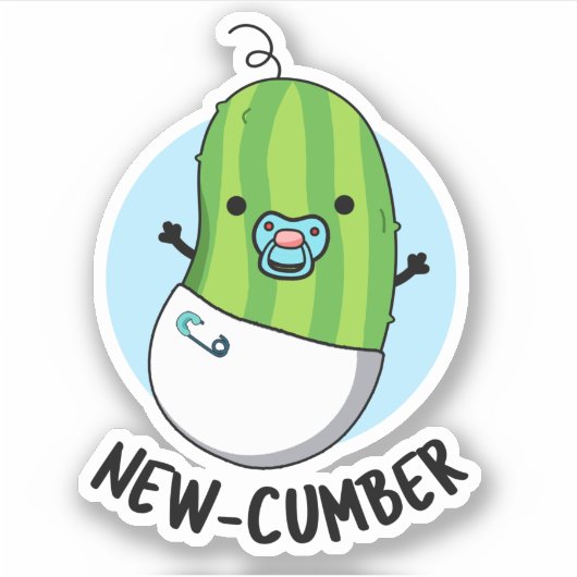 New cumber Funny Veggie Cucumber Pun Sticker (Voorkant)