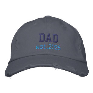 NEW DAD - est.2026 Geborduurd Honkbal Pet
