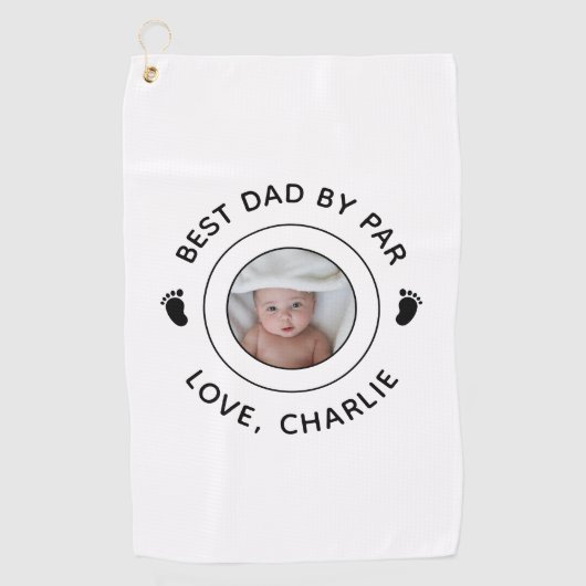 New Dad First Fathers Day Best Dad beroemd gemaakt Golfhanddoek (Voorkant)