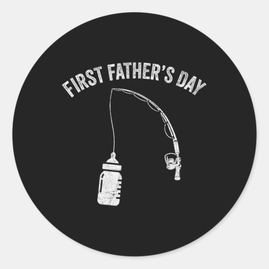 New Dad Fisherman, First Fathers Day Fishing Dad  Ronde Sticker (Voorkant)