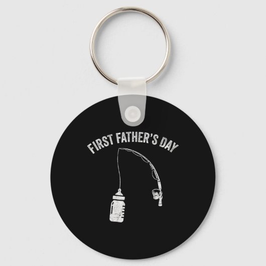 New Dad Fisherman, First Fathers Day Fishing Dad Sleutelhanger (Voorkant)