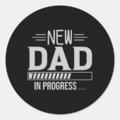 New Dad In Progress Expectant Fathers Ronde Sticker (Voorkant)