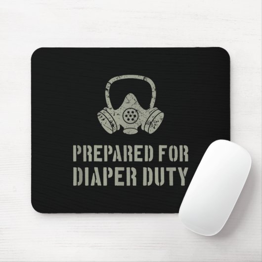 New Dad Prepared For Diaper Duty Funny Small  Muismat (Met muis)