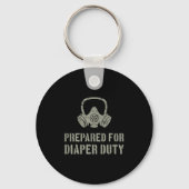 New Dad Prepared For Diaper Duty Funny Small Sleutelhanger (Voorkant)