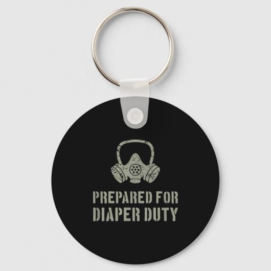 New Dad Prepared For Diaper Duty Funny Small  Sleutelhanger (Voorkant)