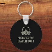 New Dad Prepared For Diaper Duty Funny Small  Sleutelhanger (Voorkant)