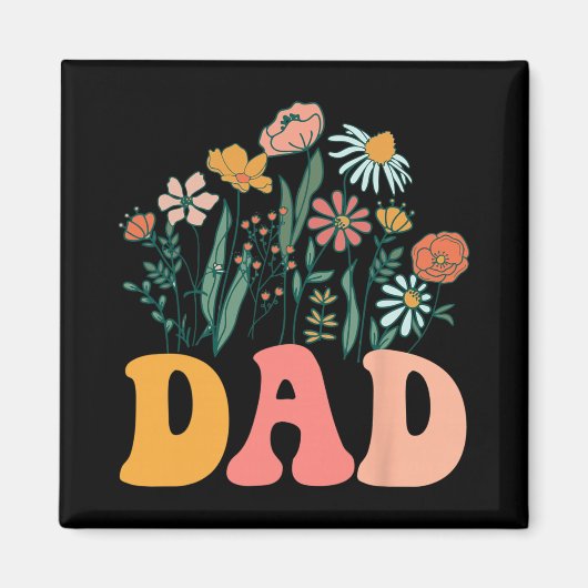 New Dad Wildflower First Birthday &amp; Baby Showe Magneet (Voorkant)