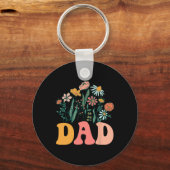 New Dad Wildflower First Birthday &amp; Baby Showe Sleutelhanger (Voorkant)