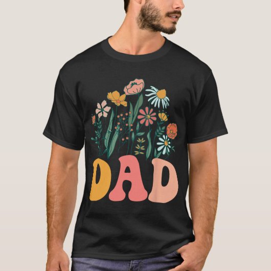 New Dad Wildflower First Birthday & Baby Showe T-shirt (Voorkant)