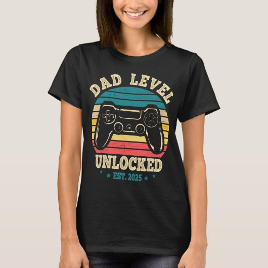 New Daddy I Leveled Up To Dad Mens Pregnancy Idea  T-shirt (Voorkant)