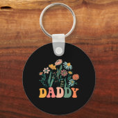 New Daddy Wildflower First Birthday & Baby Sho Sleutelhanger (Voorkant)