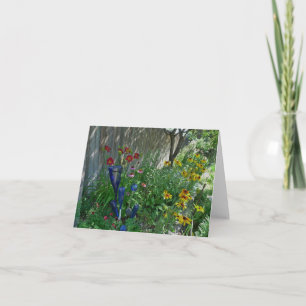 New Day Gardens Notecard-Blue Bottles Kaart