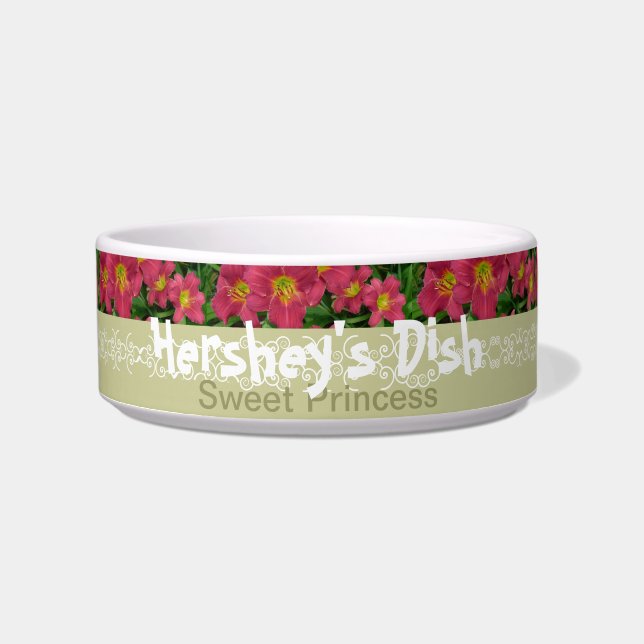 New Day Gardens Pet Dish- Daylily PM Hershey's Voerbakje (Voorkant)