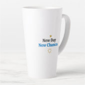 New Day, New Chances" Minimalist  Latte Mok (Rechterhoek)