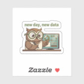 New Day New Data Sticker – Cute Owl for Analysts (Vel)