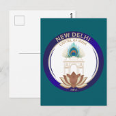 New Delhi India Briefkaart (Voorkant / Achterkant)