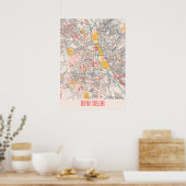 New Delhi - India Chalk City Map Poster (Keuken)