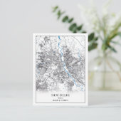 New Delhi India City Map Eenvoudig Briefkaart (Staand voorkant)