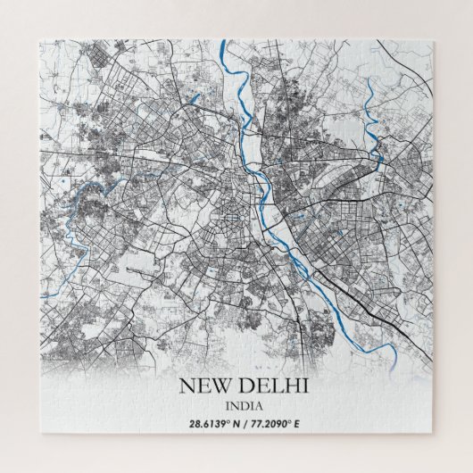 New Delhi India City Map Eenvoudig Legpuzzel (Verticaal)