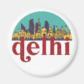 New Delhi India  City Skyline Cityscape Art Magneet (Voorkant)
