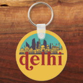 New Delhi India  City Skyline Cityscape Art Sleutelhanger (Voorkant)