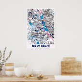 New Delhi - India MilkTea City Map Poster (Keuken)