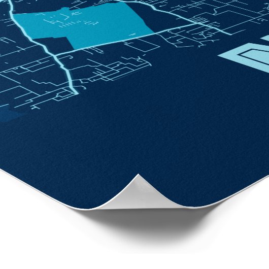 New Delhi - India Peace City Map Poster (Hoek)