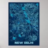 New Delhi - India Peace City Map Poster (Voorkant)
