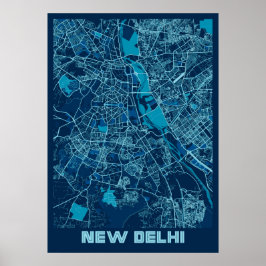 New Delhi - India Peace City Map Poster