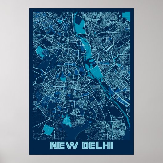 New Delhi - India Peace City Map Poster (Voorkant)