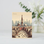  New Delhi, India Reizen waterverf retro Briefkaart (Staand voorkant)