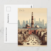  New Delhi, India Reizen waterverf retro Briefkaart (Voorkant / Achterkant)