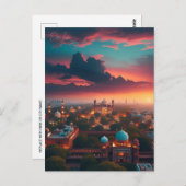  New Delhi, India Reizen waterverf retro Briefkaart (Voorkant / Achterkant)